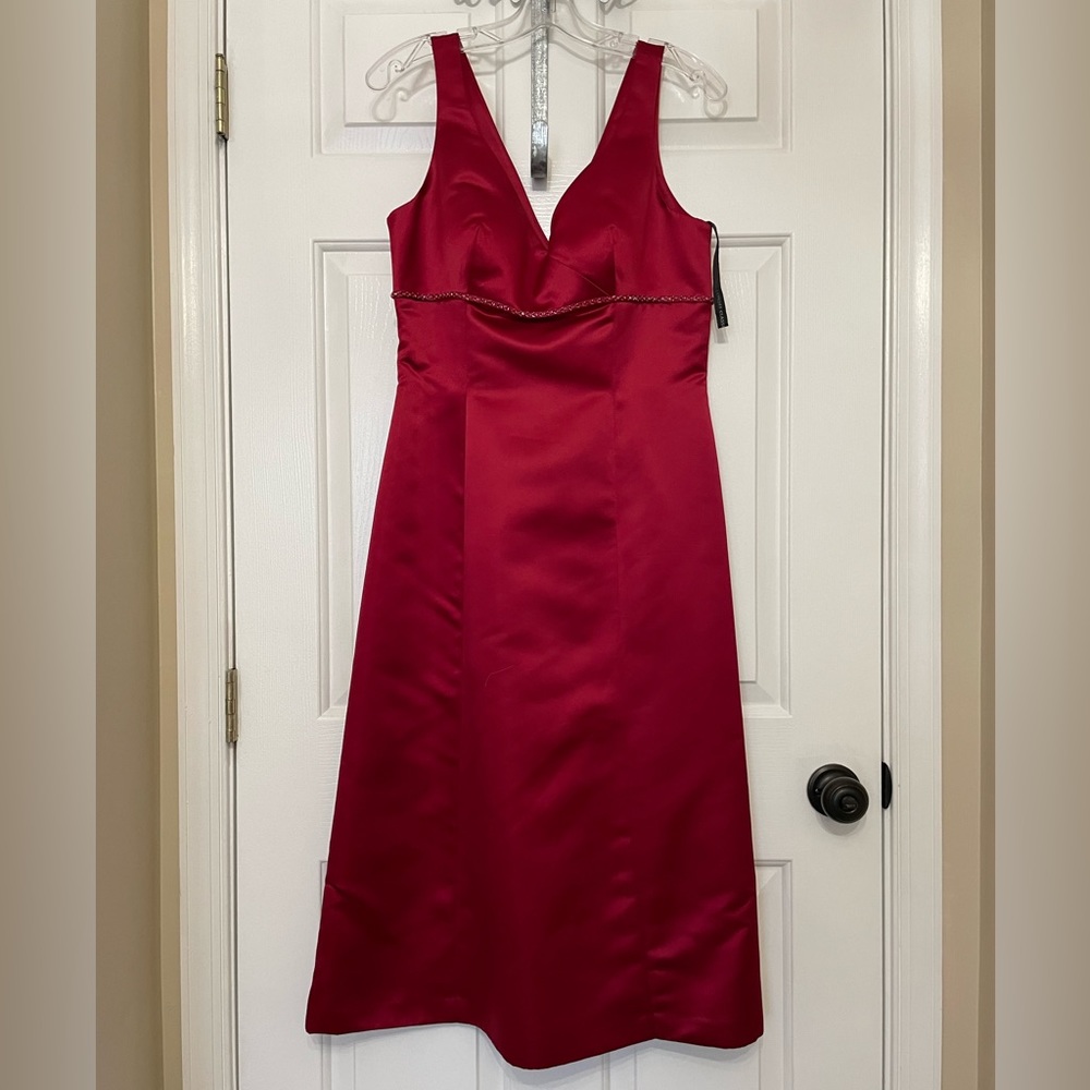 Size 12 apple red tea length gown